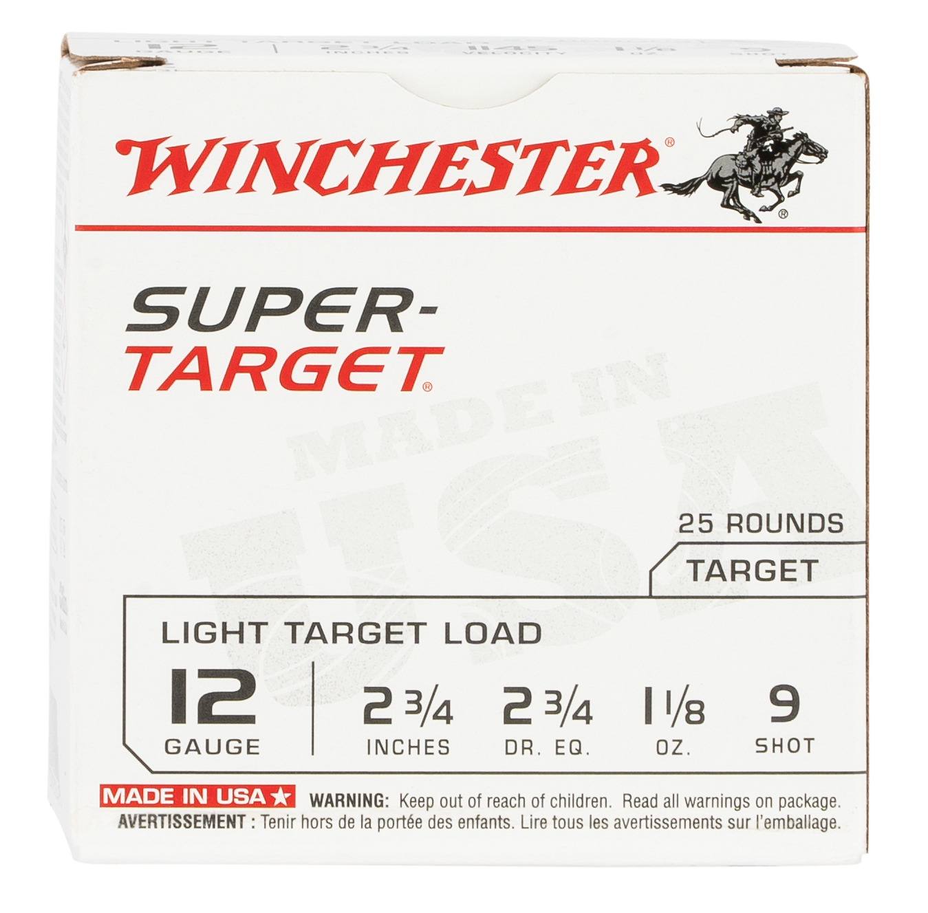 Winchester Ammo Super-Target Light Target 12 Gauge 2.75" 1-1/8 oz #9 Shot 25 Rd - Box or Case