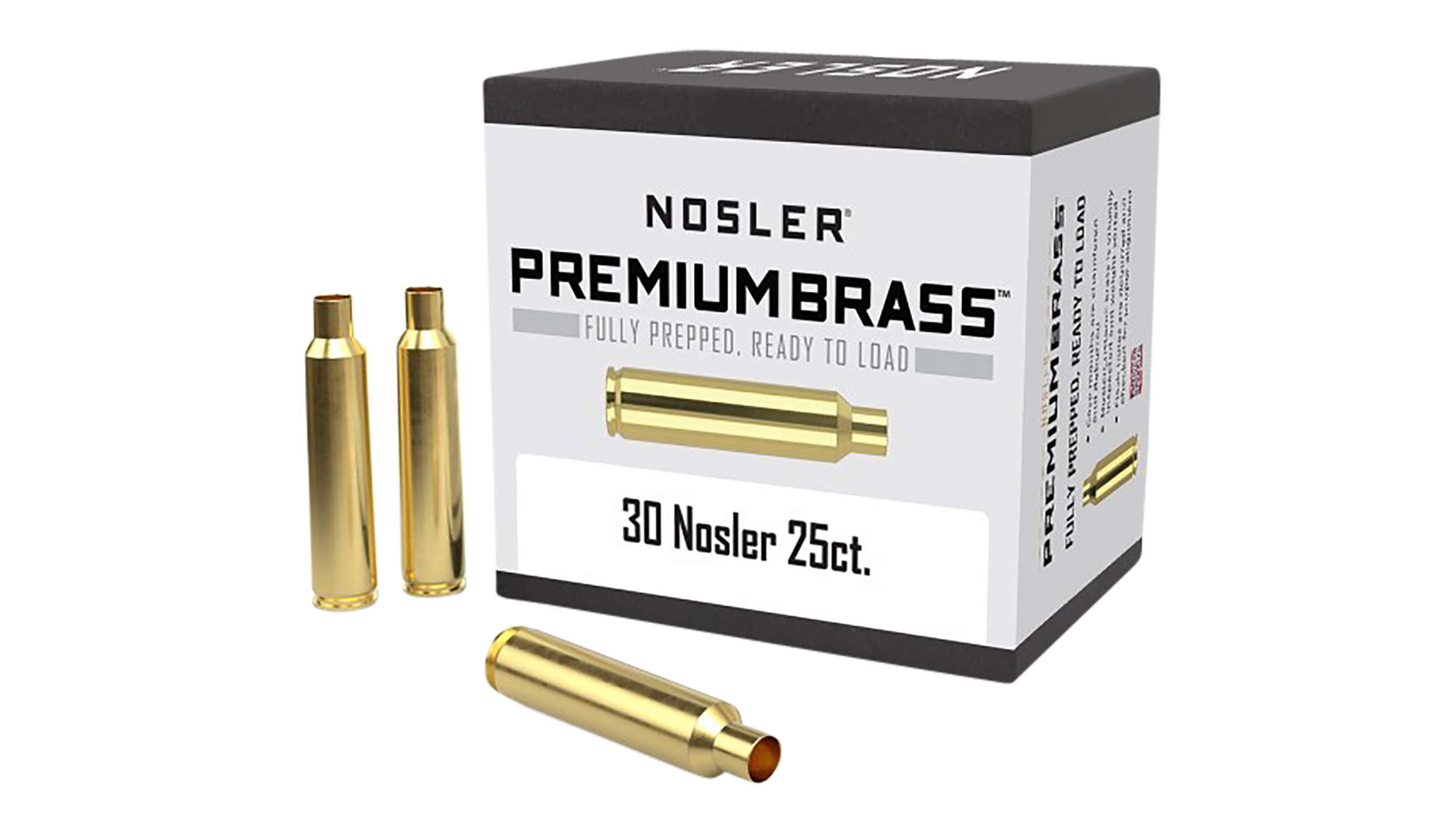 Nosler Premium Brass 30 Nosler Unprimed Rifle Brass 25/Box