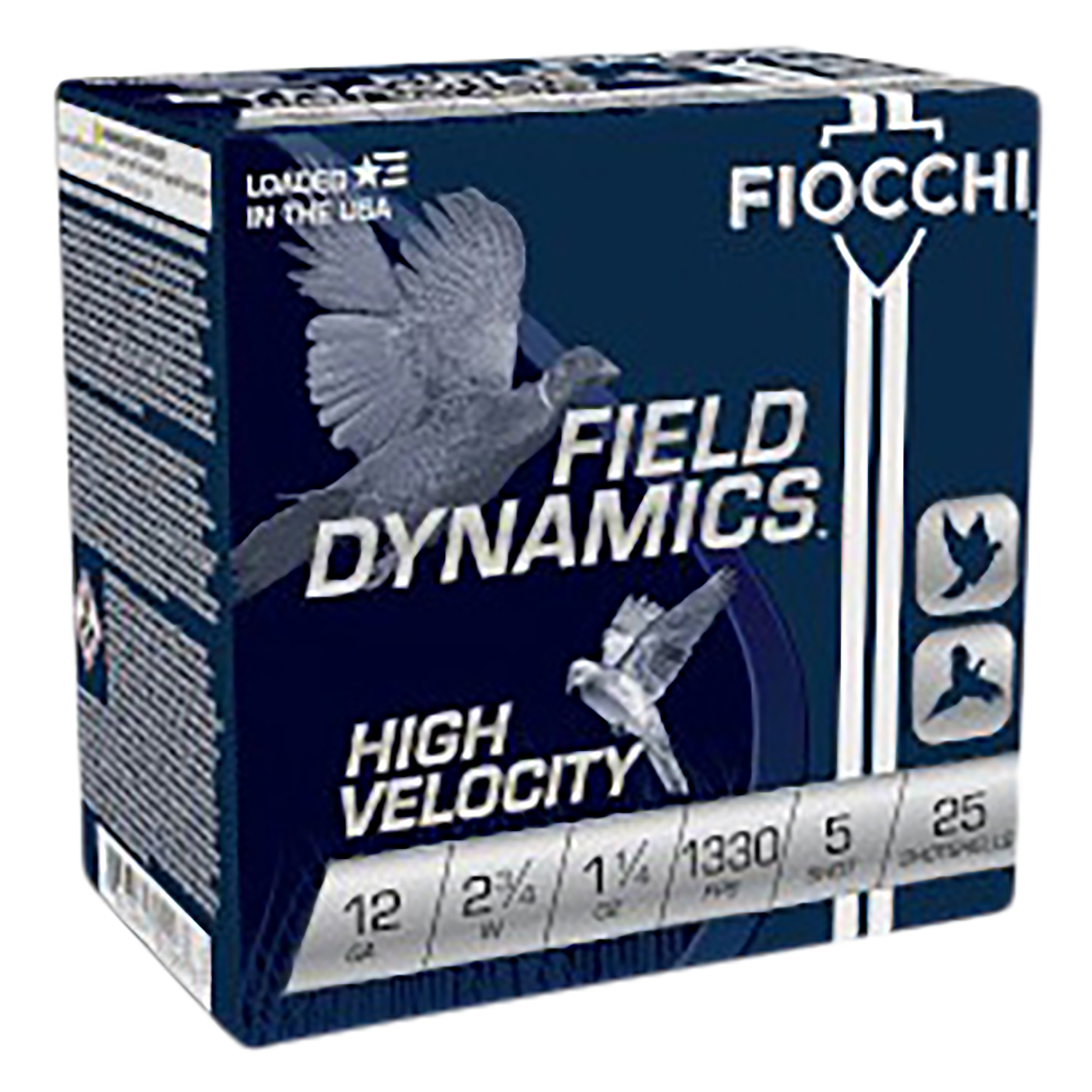 Fiocchi Field Dynamics High Velocity 12 Gauge 2.75" 1-1/4 oz #5 Shot 25 Bx/10 Cs - Box or Case