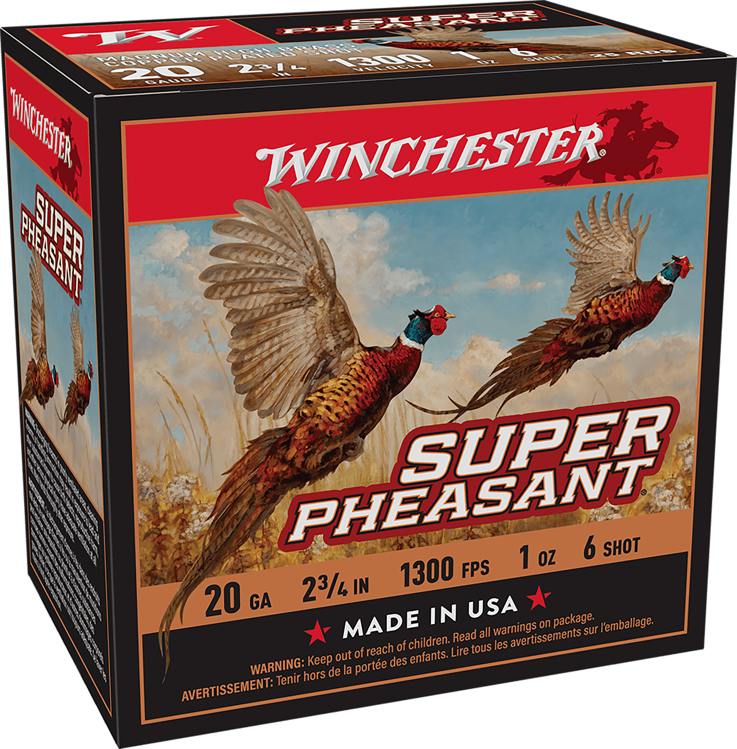 Winchester Ammo Super Pheasant Magnum High Brass 20 Gauge 2.75" 1 oz #6 Shot 25 Rd - Box or Case
