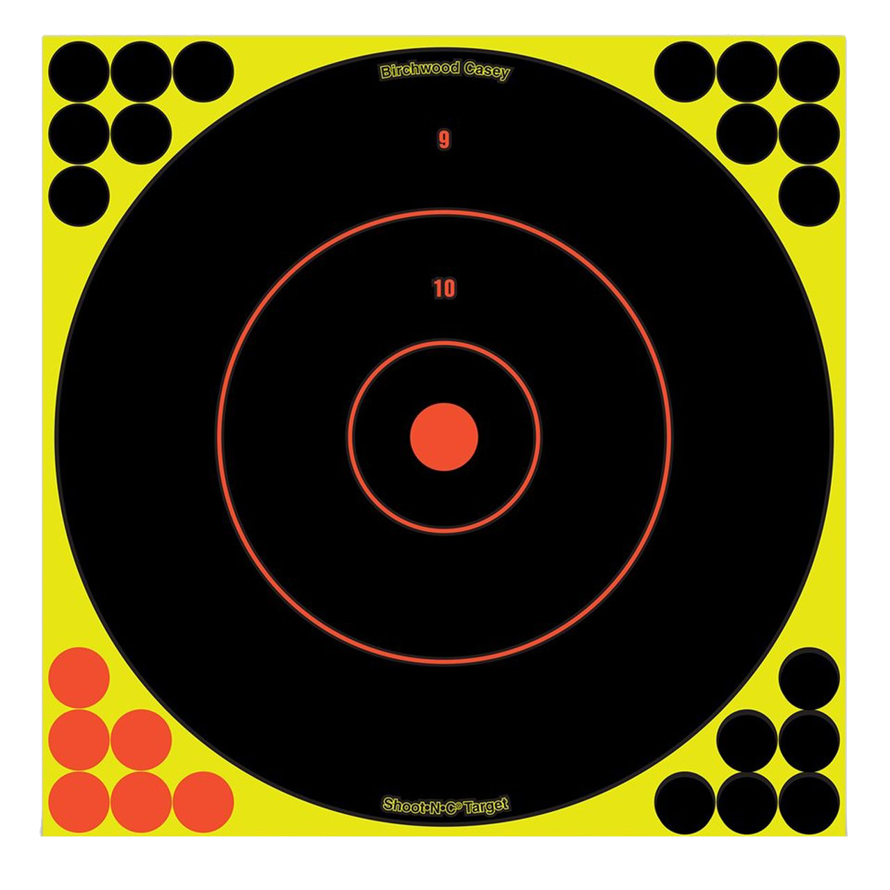 Birchwood Casey Shoot-N-C 12" Bullseye Reactive Paper Target 100 Pack - Self-Adhesive