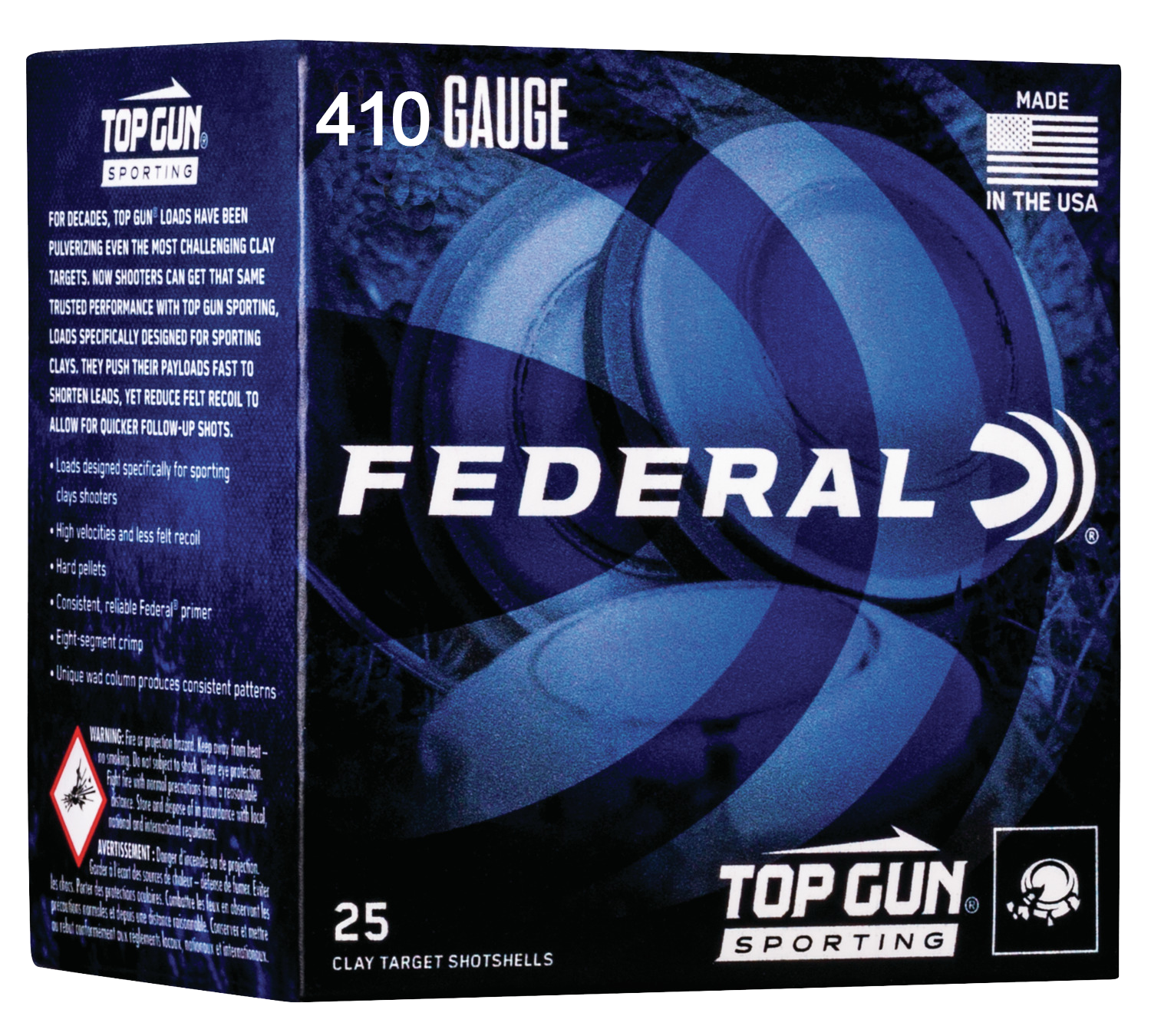 Federal Top Gun 410 Bore 2.5" 1/2 oz #9 Shot 25 Rd - Box or Case