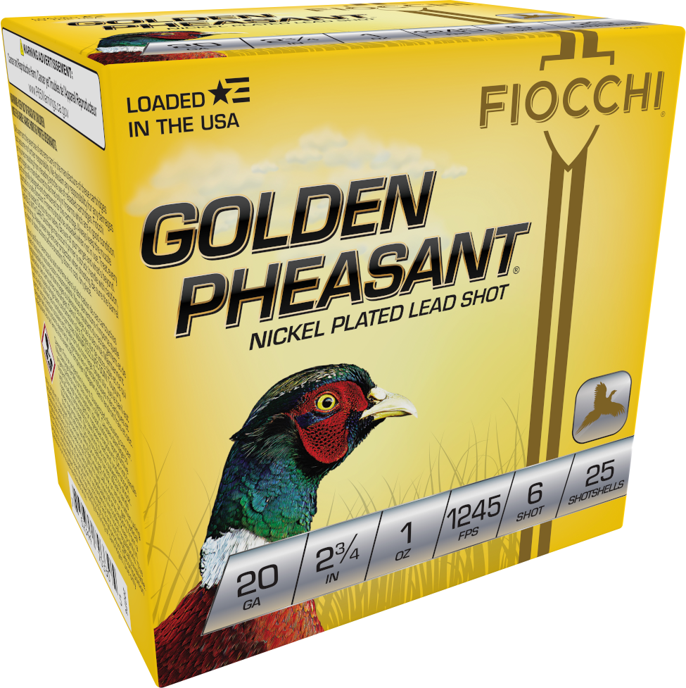 Fiocchi Golden Pheasant Extrema 20 Gauge 2.75" 1 oz 6 Shot 25 Bx/10 Cs - Box or Case