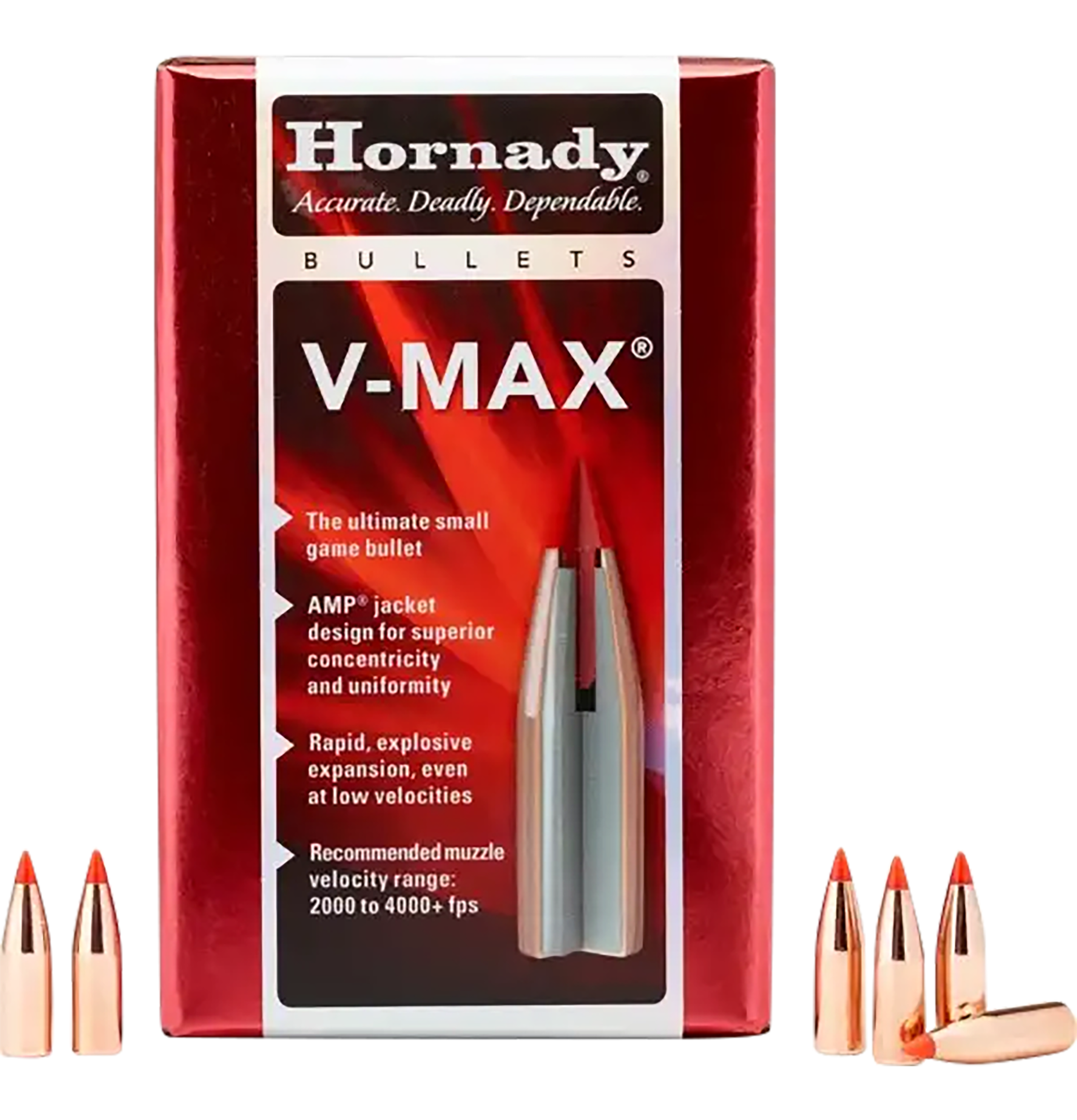 Hornady V-Max 6mm .243 58gr Polymer Tip Reloading Bullets - 100/Box