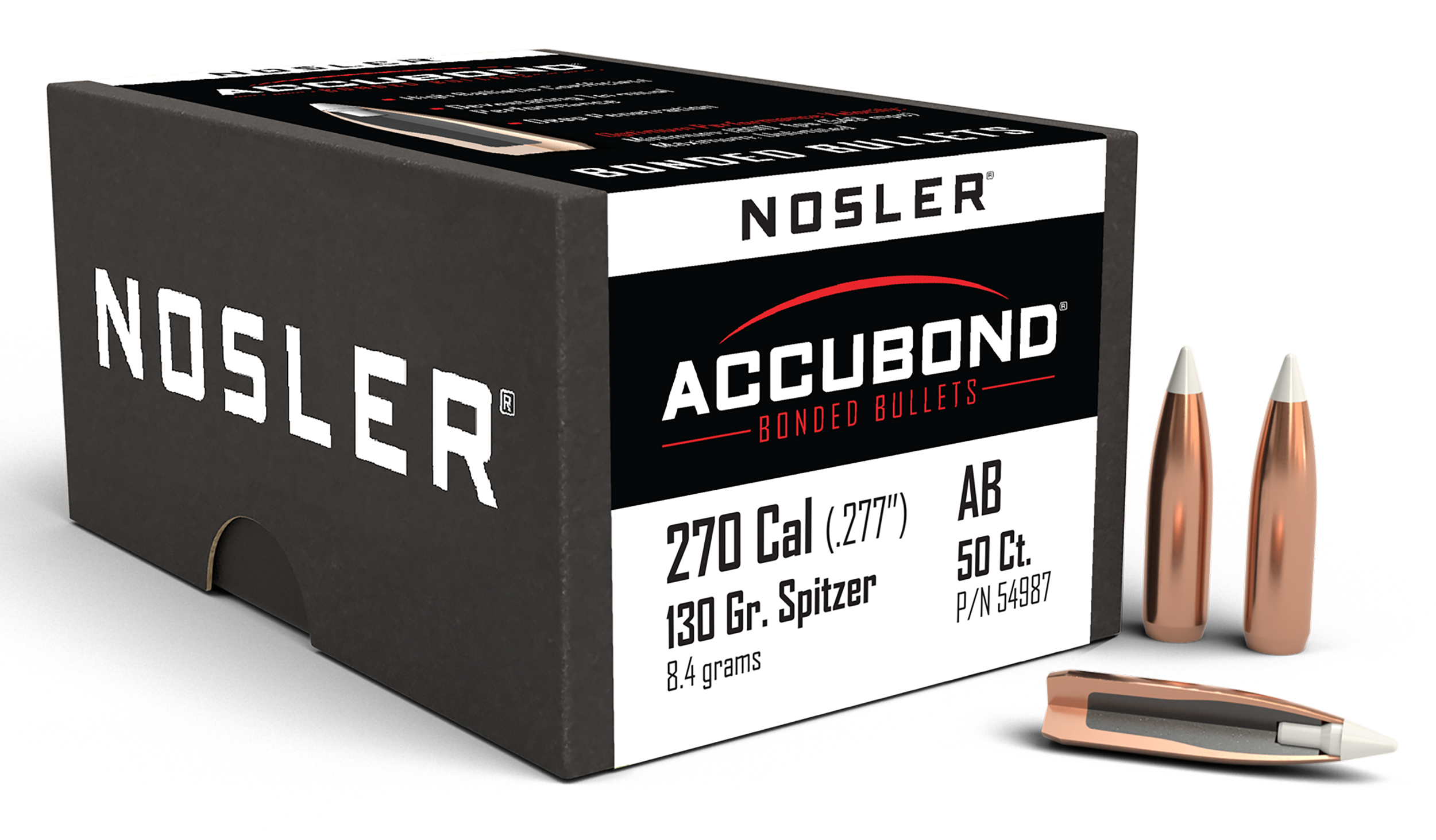 Nosler AccuBond 270 Cal .277 130gr Spitzer Point - 50/Box