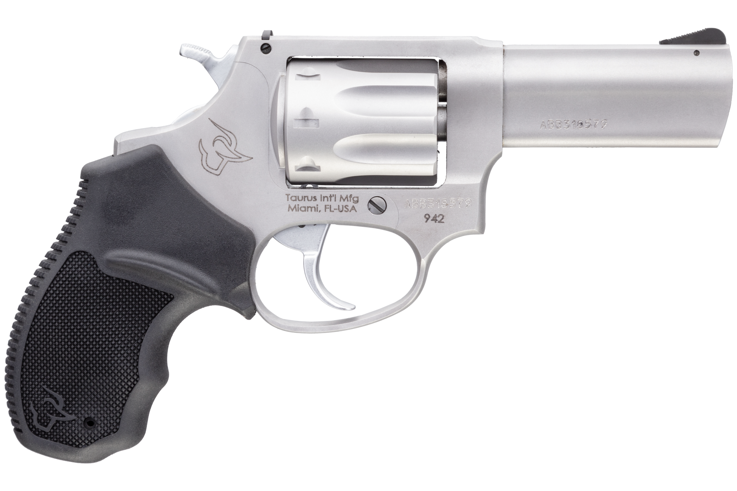 Taurus 942 22 LR 3" 8-Rd DA/SA Stainless Steel Revolver - Black Polymer Grip