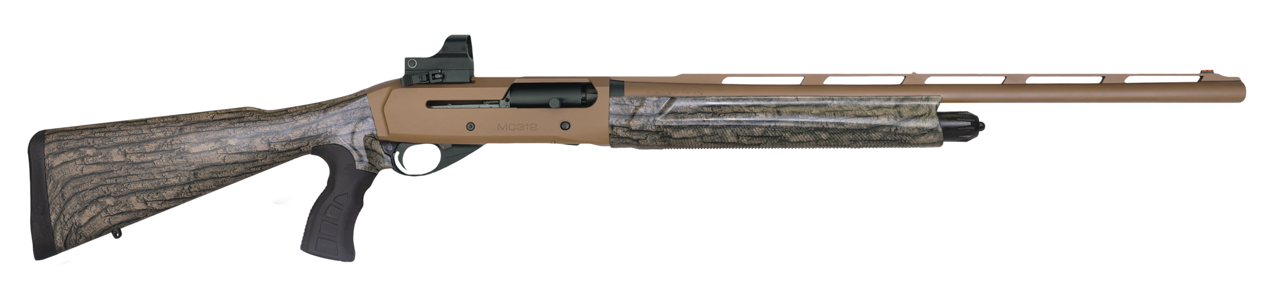 EAA Girsan MC312 Gobbler 12 Gauge 24" 3.5" 5+1 Semi-Auto Pistol Grip Shotgun - Camo & Bronze Cerakote - Includes Red Dot