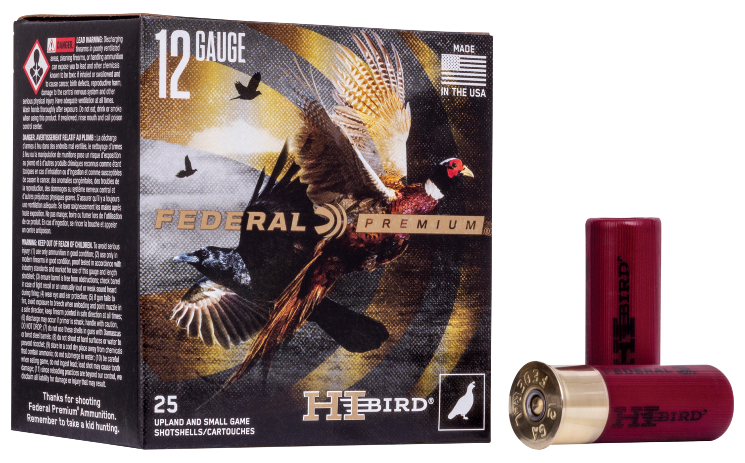 Federal Hi-Bird Premium 12 Gauge 2.75 1 1/8 oz #8 Shot 25 Rd - Box or Case