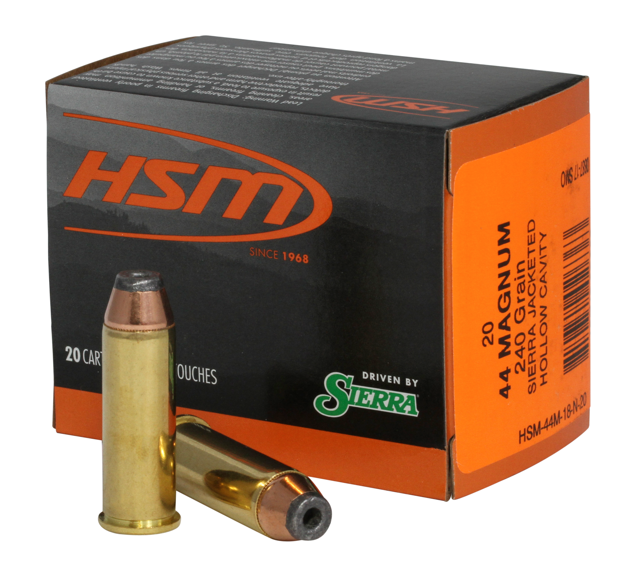 HSM Pro Pistol 44 Rem Mag 240gr Jacketed Hollow Cavity 20 Rd - Box or Case