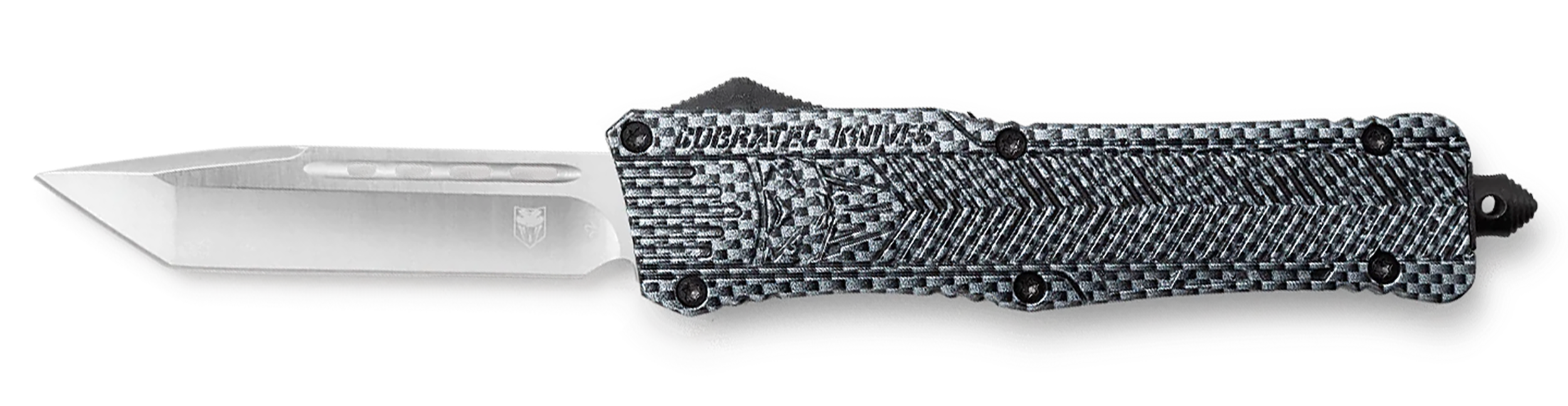 CobraTec Knives CTK-1 Large 3.75" OTF Tanto Plain D2 Steel Carbon Fiber Aluminum Handle
