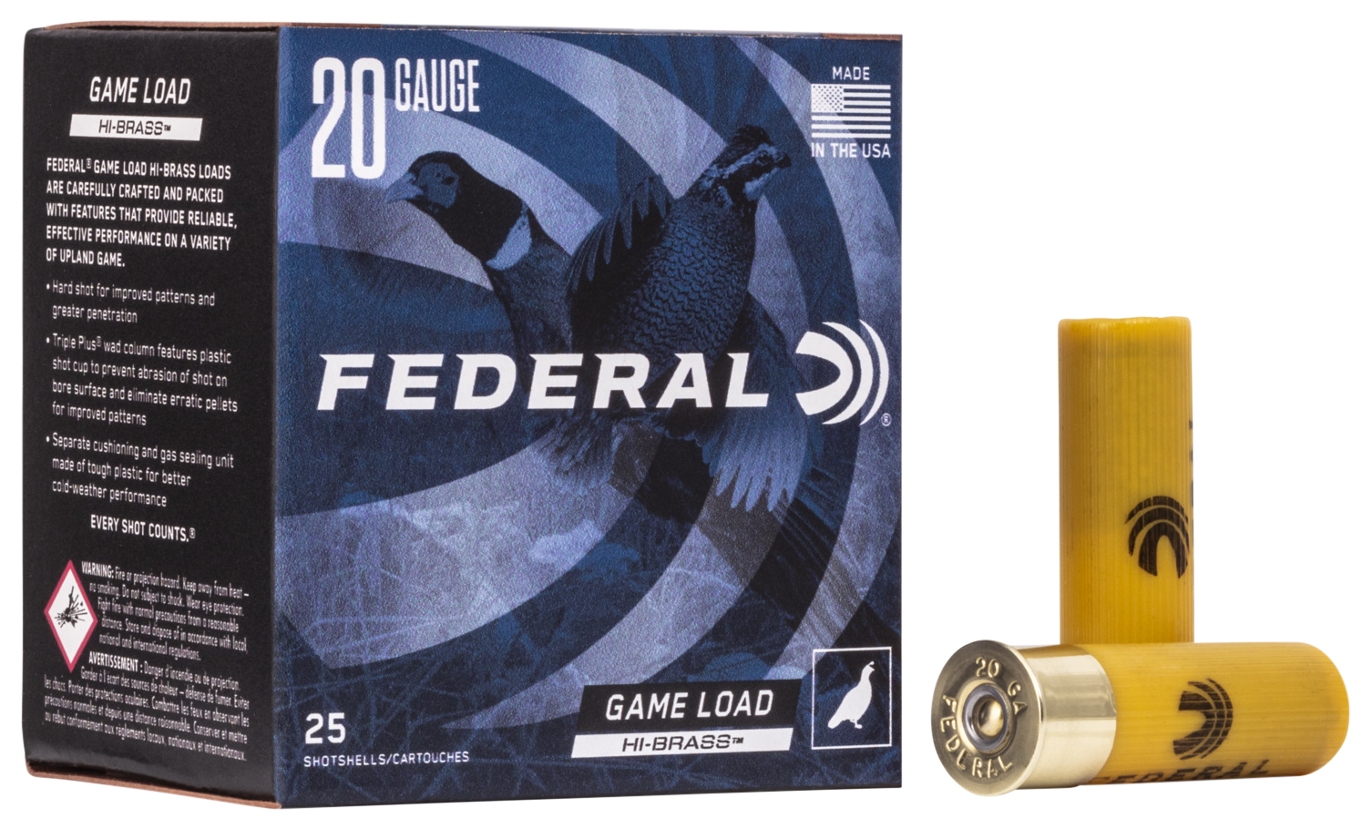 Federal Game-Shok High Brass 20 Gauge 2.75 1 oz 7.5 Shot 25rd - Box or Case