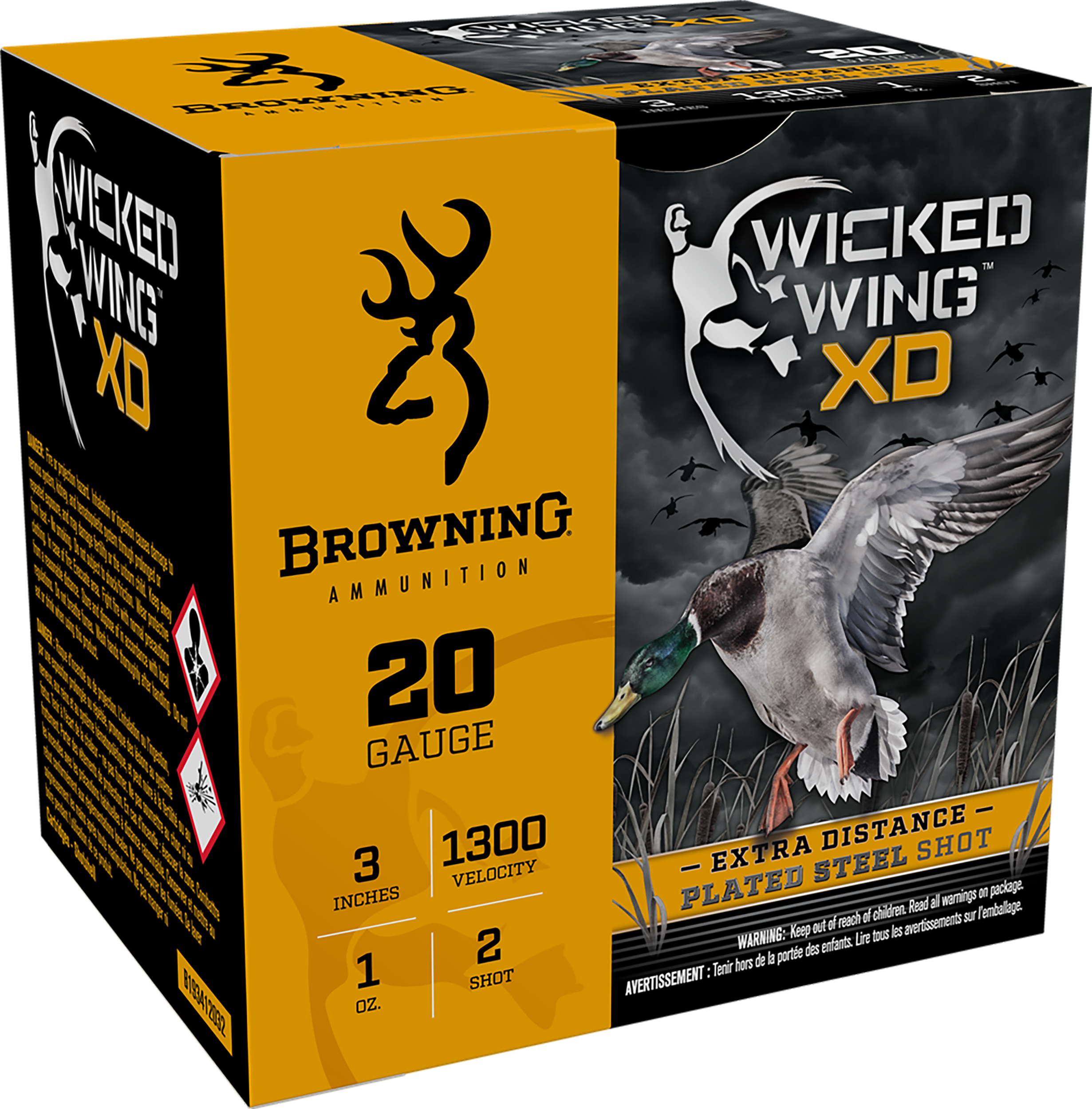 Browning Wicked Wing XD 20 Gauge 3" 1oz #2 Shot 25/Box - Box or Case