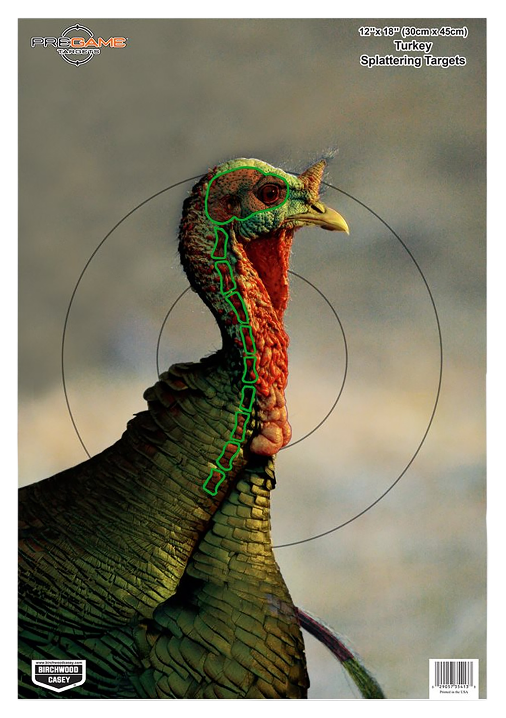 Birchwood Casey 35403 Pregame Turkey Hanging Paper Target 12" x 18" 8-Pack