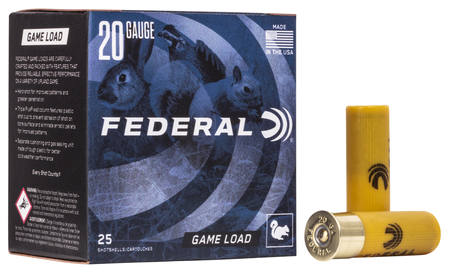Federal Game-Shok Upland 20 Gauge 2.75" 7/8 oz #6 Shot 25 Rd - Box or Case