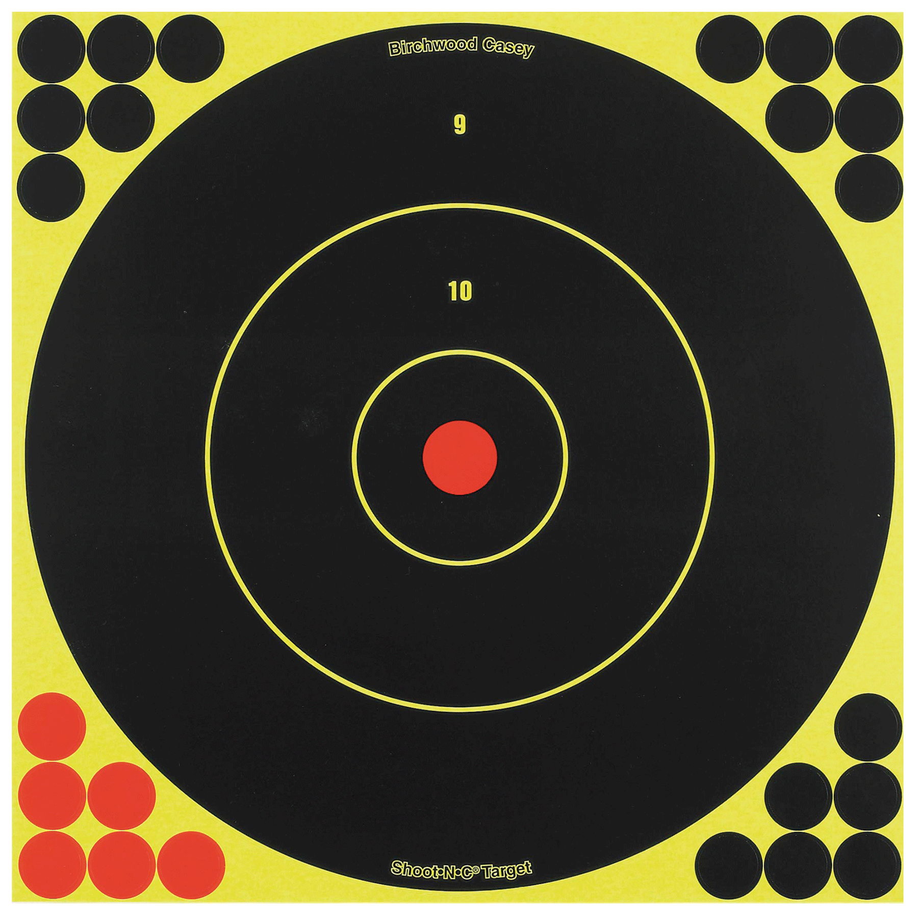 Birchwood Casey Shoot-N-C 12" Bullseye Reactive Target - Self-Adhesive Paper 5 Pack