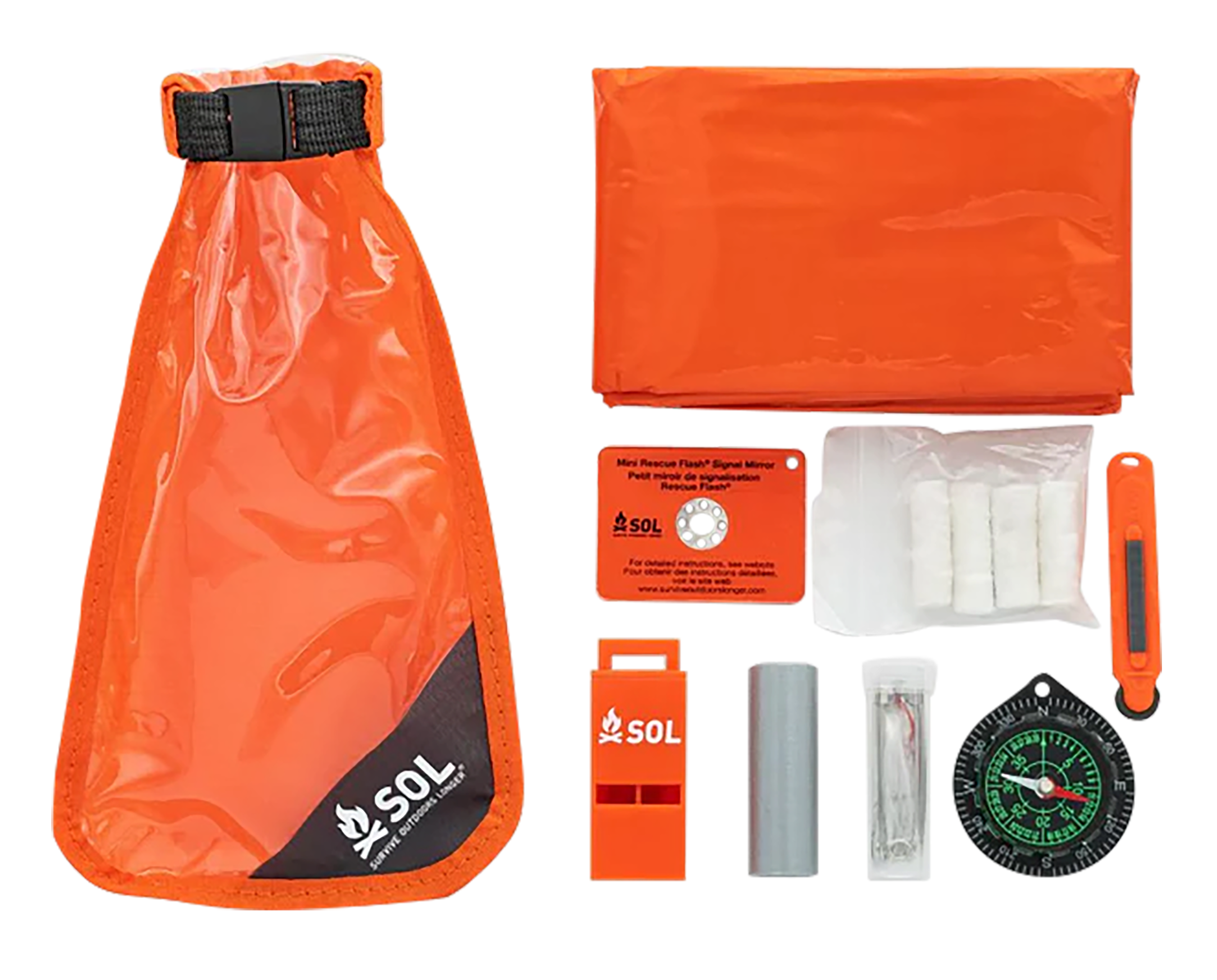 Survive Outdoors Longer Scout Survival Kit Waterproof Orange