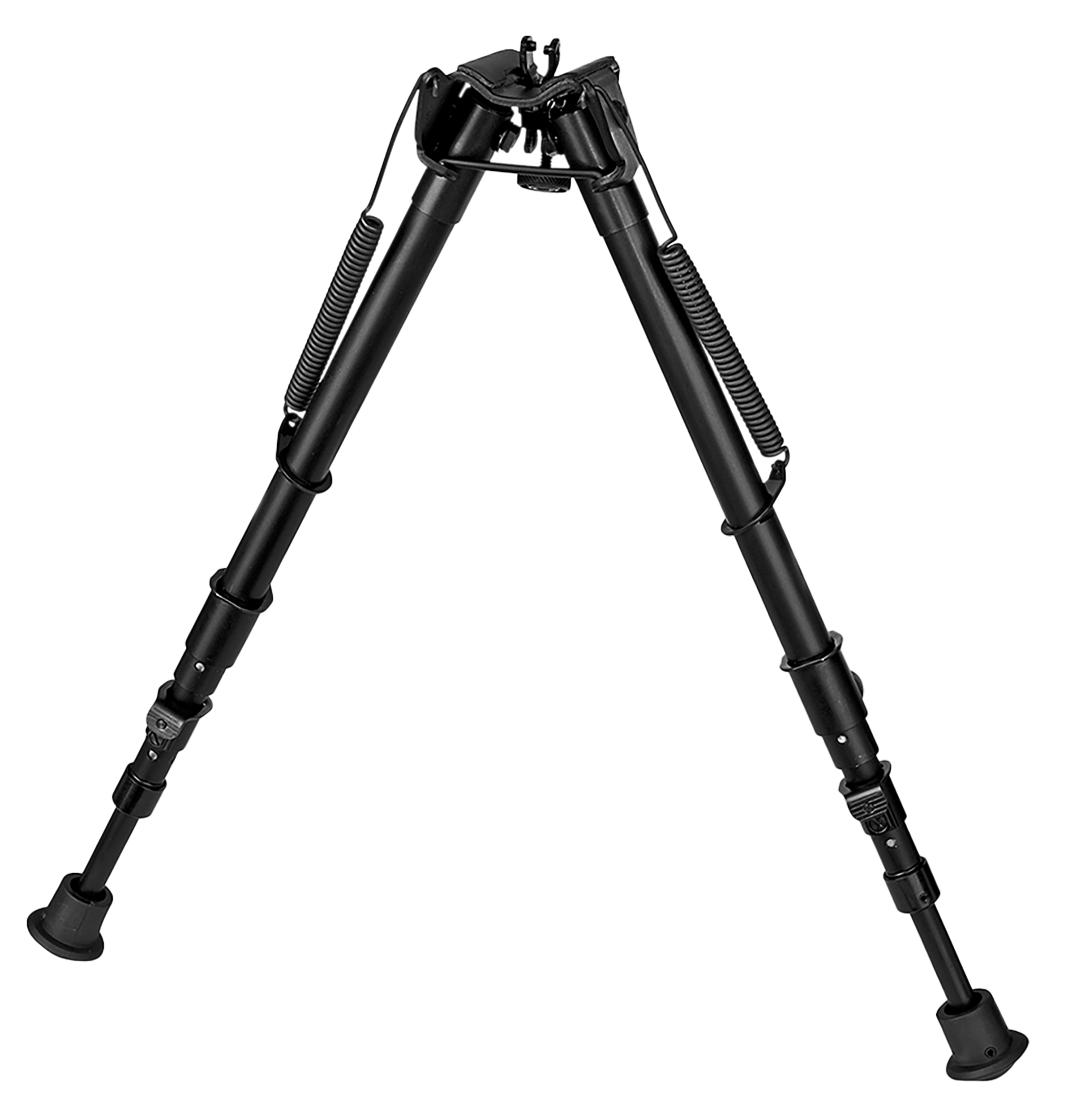 Harris 1A2-25C Bipod Non-Swivel 13.5-27" Swivel Stud Rubber Feet - Black Steel/Aluminum