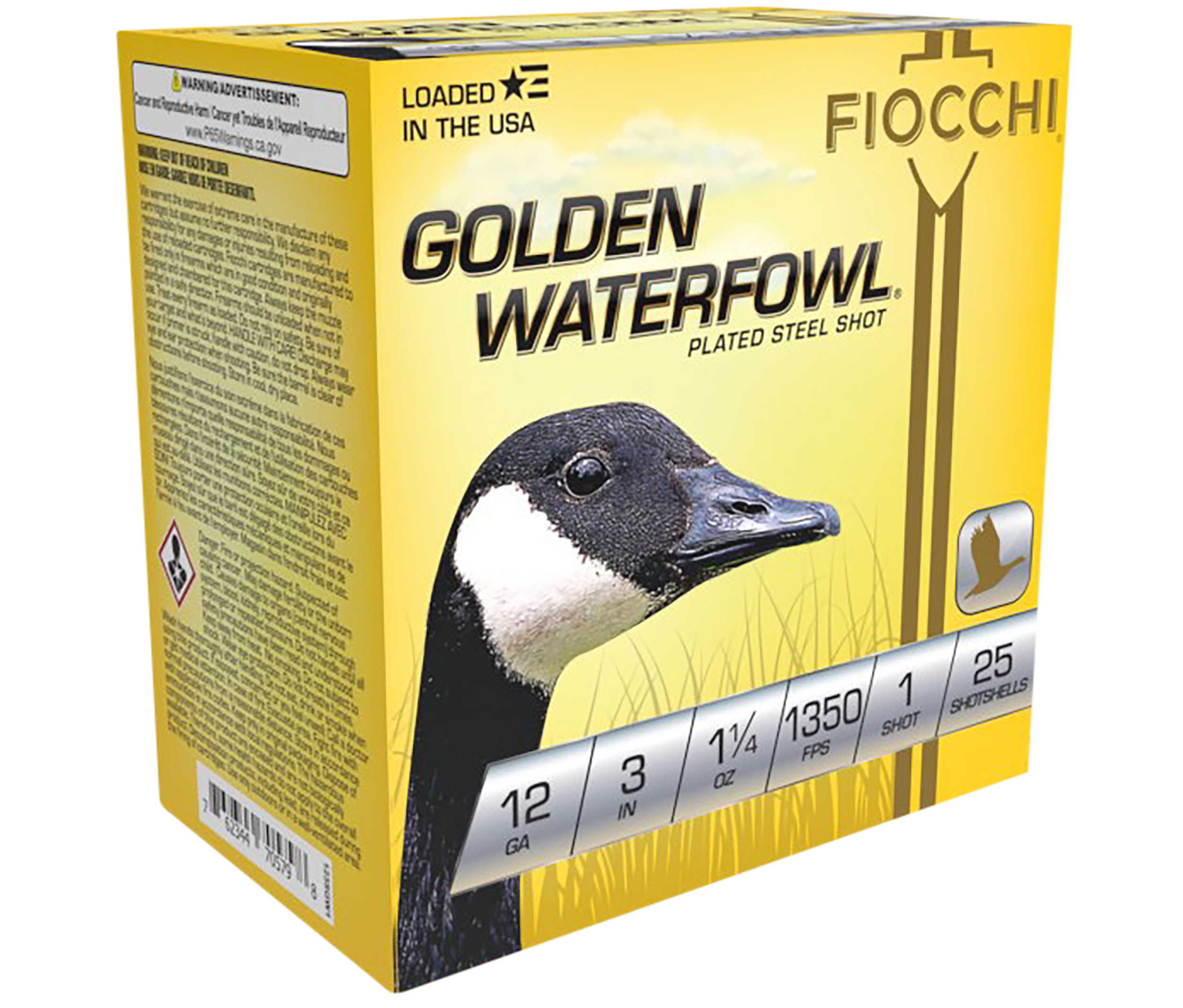 Fiocchi Golden Waterfowl 12 Gauge 3" 1-1/4 oz #1 Shot 25 Bx/10 Cs - Box or Case