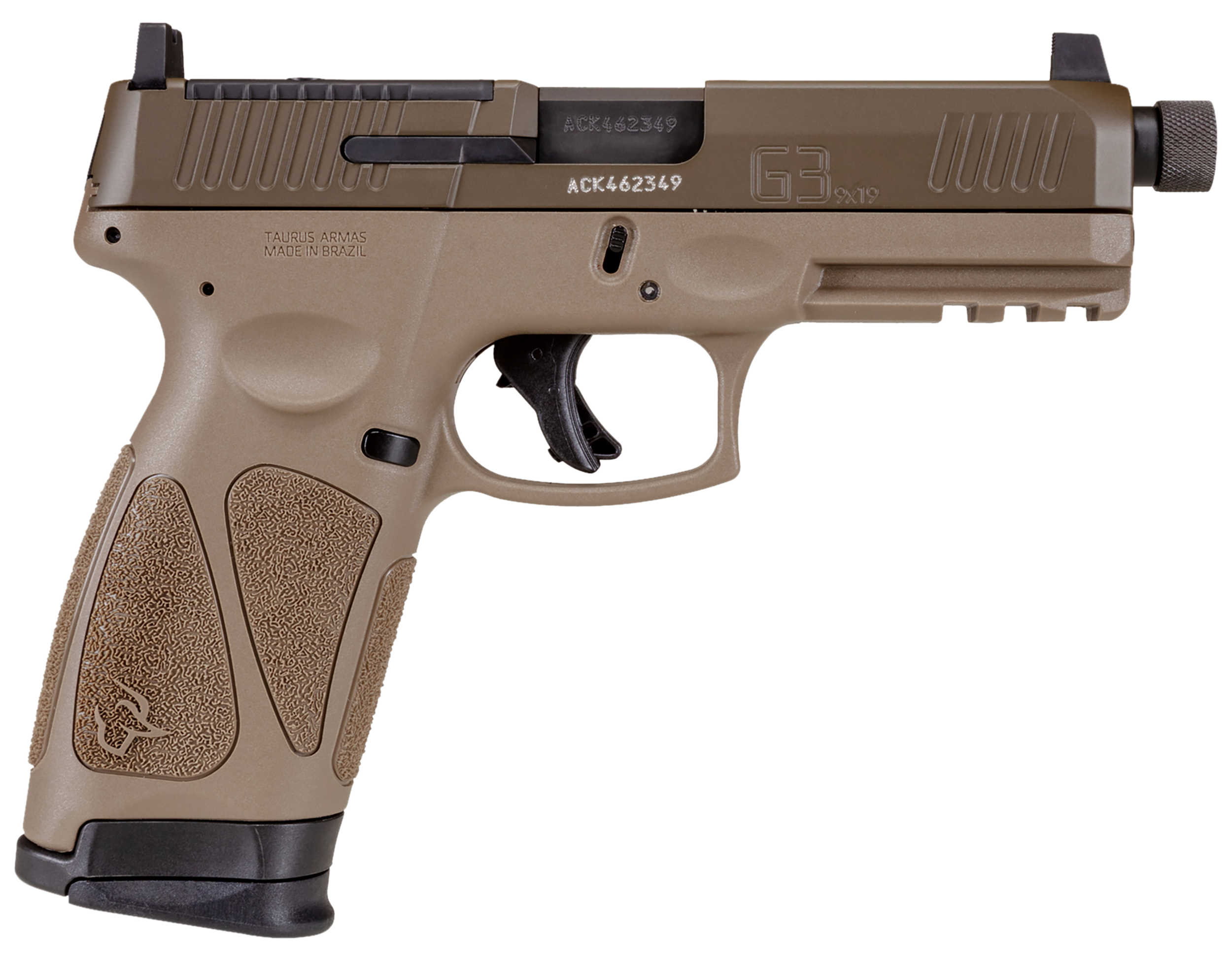 Taurus G3 SAO Pistol 1-G3P941-TAC, 9mm, 4" Threaded Barrel, T.O.R.O. Optic Cut, FDE Frame, Bronze Slide Finish, 17 Rds