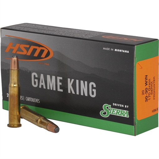 HSM HSM Game King Rifle Ammunition 30-30 Win. Sierra Pro-Hunter 170 gr. 20 rd. HSM-30-30-8-N