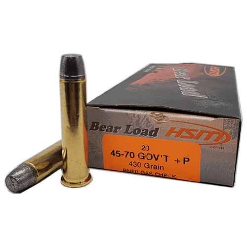 HSM Bear Load 45-70 Gov 430 gr Round Nose Flat Point 20 Per Box/ 25 Case