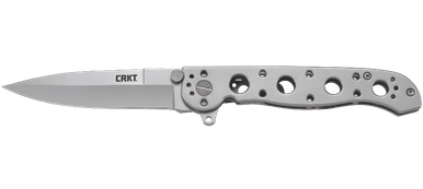 CRKT M16-03SS Kit Carson Frame Lock Flipper Knife - 3.54" 12C27 Bead Blast Spear Point Blade, Stainless Steel Handles