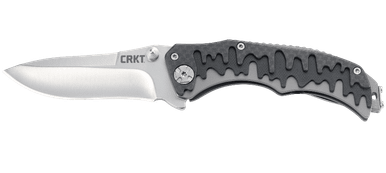 CRKT Drip Tighe Assisted Flipper - 3.106" Satin Plain Blade, Carbon Fiber and G10 Handles