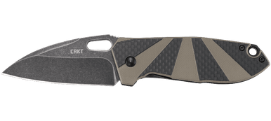 CRKT Heron Folding Knife - 2.93" Black Stonewashed Modified Wharncliffe, G10 and Carbon Fiber Handle with Stainless Steel Lock - 2440