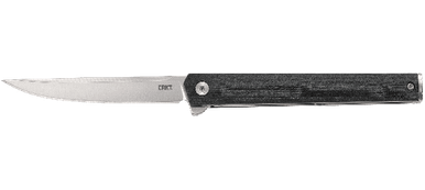 CRKT CEO Flipper Gentleman's Folding Knife - 3.352" Satin Plain Blade, Black GRN Handles