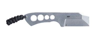 CRKT 2130 Razel Chisel Fixed Blade Knife - 2" Stonewashed Chisel Blade, Stonewashed Stainless Steel Handles, Thermoplastic Sheath