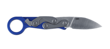 CRKT 4050 Kinematic Provoke EDC Folding Karambit - 2.56" D2 Satin Drop Point Blade, Blue Aluminum Handles