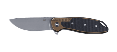 CRKT K360GXP Ken Onion Jake Flipper Knife - 3.32" 12C27 Brushed Bead Blast Drop Point Blade, OD Green Aluminum Handles with G10 Inlays