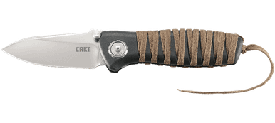 CRKT 6235 Parascale Bushcraft Folding Knife - 3.19" D2 Drop Point Blade, Black GRN Handles with Paracord Wrap