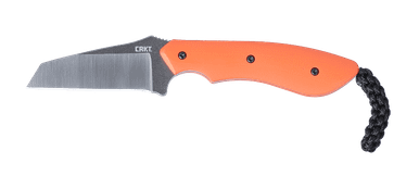 CRKT 2399 Folts S.P.I.T. Fixed Blade Neck Knife - 2.15" Two-Tone Reverse Tanto Blade, Orange G10 Handles, Thermoplastic Sheath