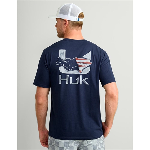 Huk Fish Flag Short Sleeve Shirt Naval Academy M H1000542-413-M