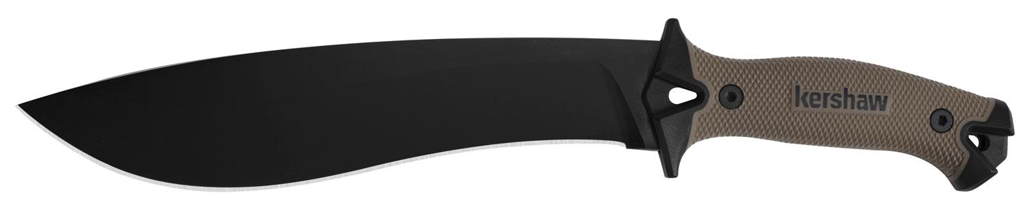 Kershaw Camp 10 Black Powder Coated Recurve Machete w/Tan Handle (1077TAN)