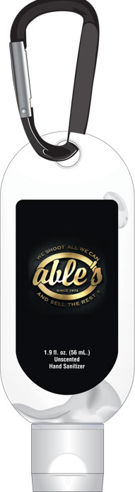 Able's Hand Sanitizer 1.9 oz Bottle w/Carabiner (HANDSANITIZER)