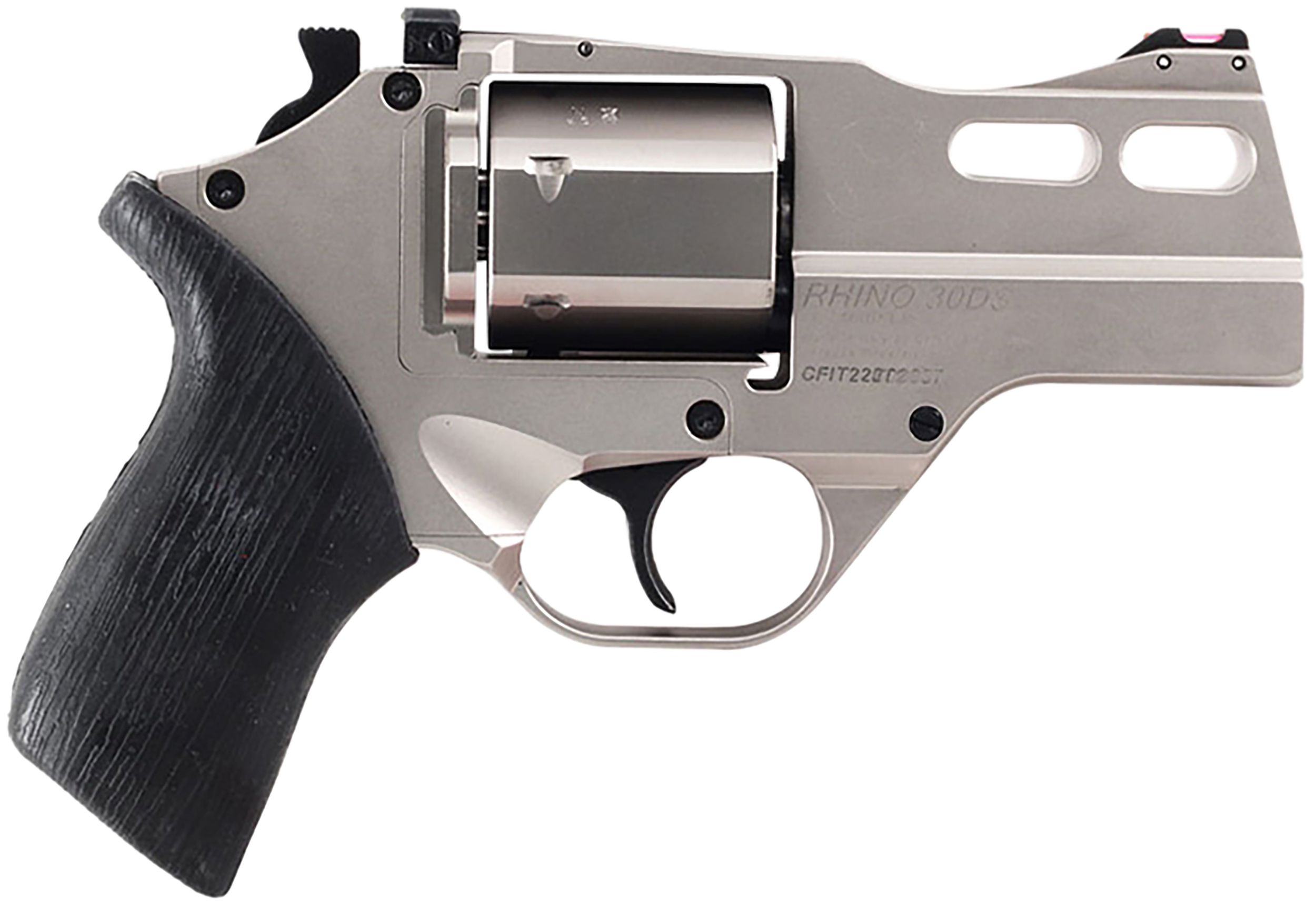 Chiappa Rhino Revolver 340290, 357 Mag, 3", Black Rubber Grip, Nickel-Plated Finish, 6 Rd
