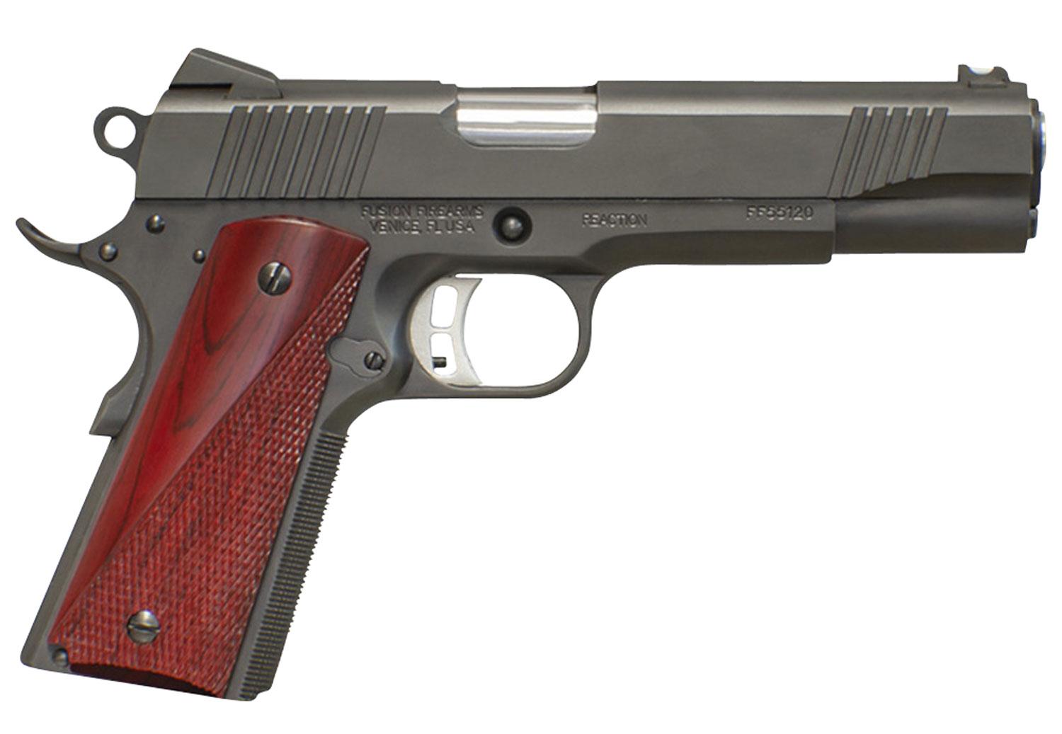 Fusion 1911 Freedom Reaction SAO Pistol 1911REACTION45, 45 ACP, 5", Red Cocobolo Grips, 8 Rds