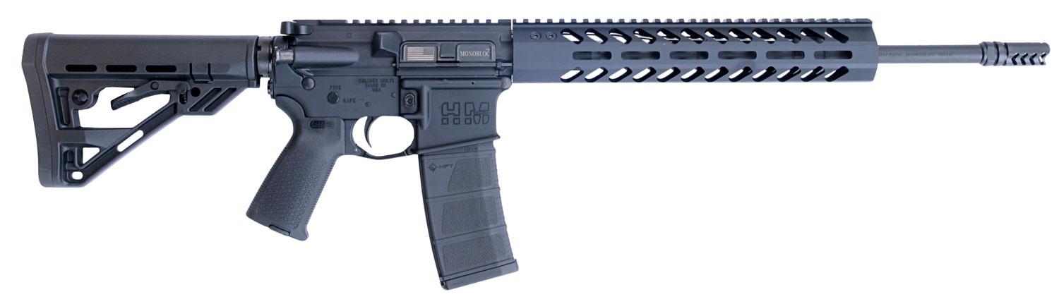 HM Defense Defender M5 Rifle HM15FMB556, 5.56x45mm NATO, 16", Adj. Stock, Black Hardcoat Anodized, 30 Rds