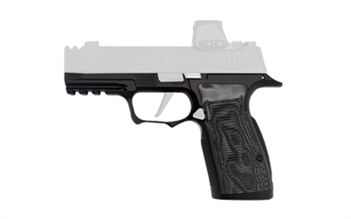 Icarus Precision A.C.E. SXG, Grip Module, Fits Sig P365 X-Macro/XL, Steel Construction, Nitride Finish, Black, Hogue Black G10 Grip Panels HGBL 365_SXG_MACRO_NON_BLK_