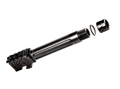 Battle Arms Development ONE:1 Glock 19 Threaded Barrel - Fits Glock 19 Gen 3,4,5 and 19X, 9mm, Threaded and Fluted, Black Nitride Finish