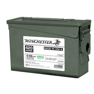 Winchester Ammo WM855420CS USA Green Tip 5.56x45mm NATO 62 gr Full Metal Jacket (FMJ) 420 Bx