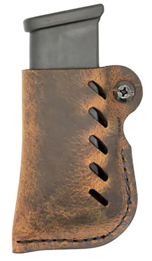 Versacarry 72102 Single Adjustable Double Stack Mag Pouch Belt fits Glock Distressed Brown Buffalo Leather
