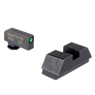 Ameriglo Optic Compatible Night Sight Set for Glock - 1L Tall Black Outline Tritium .220” Front, Flat Black .295” Rear