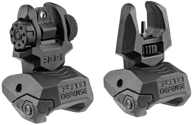 FAB Defense FXFRBS Front/Rear Flip Up Sights Folding Black for AR-15, M4, M16