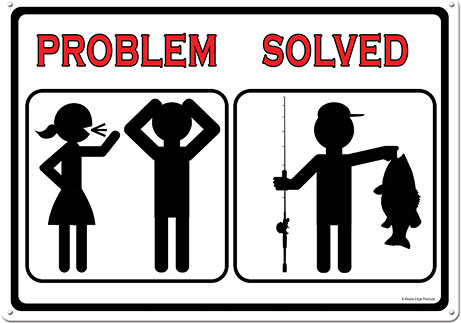 Rivers Edge Products Problem Solved Fish Tin Sign (2266)