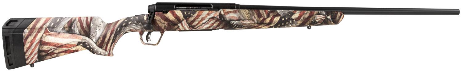 Savage Arms Axis II Bolt Action Rifle 57497, 6.5 Creedmoor, 22", Fixed Stock, Black/American Flag Finish, 4 Rds