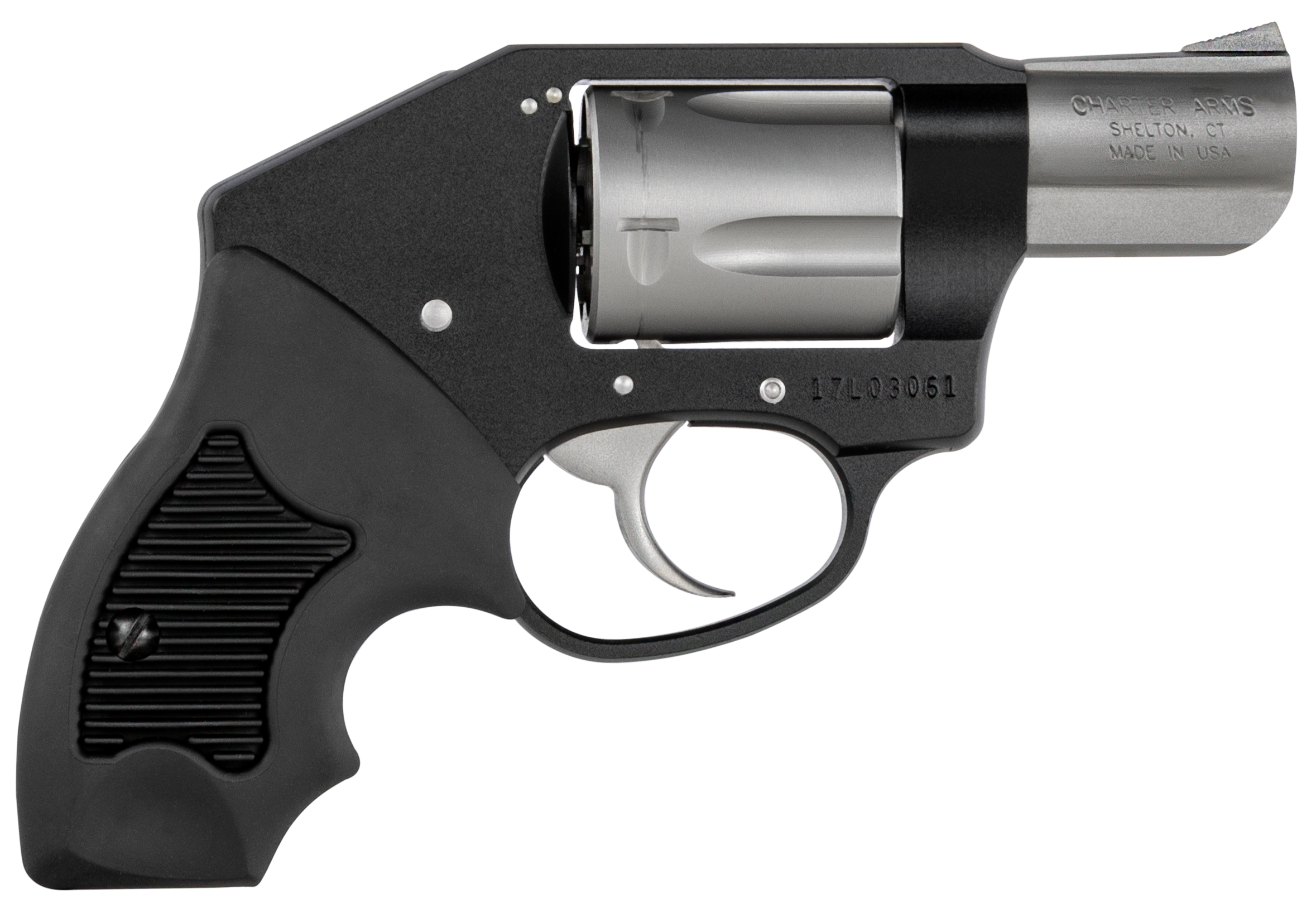 Charter Arms Off Duty Revolver 53911, 38 Special, 2", Black Rubber Grip, Matte Black Finish, 5 Rd