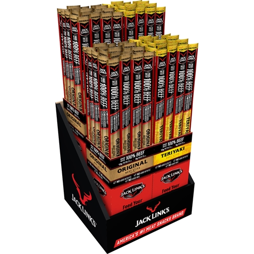 Jack Links Jack Links 1.84oz Beef Stick Counter Display 96ct Orig & Teriyaki 10000038459